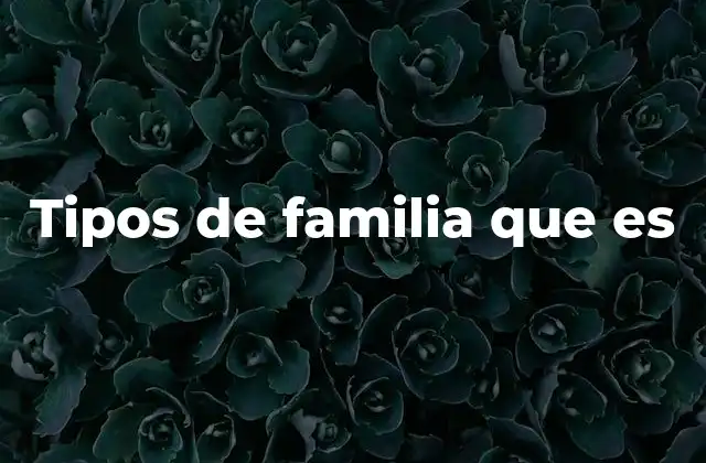 Tipos de Familia que es