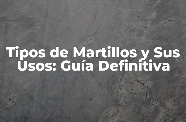 Tipos de Martillos y Sus Usos: Guía Definitiva