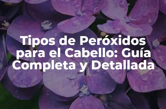 Tipos de Peróxidos para el Cabello: Guía Completa y Detallada