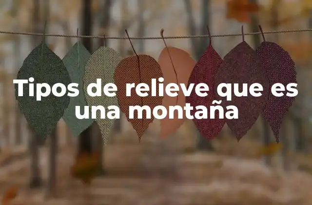 Tipos de Relieve que es una Montaña