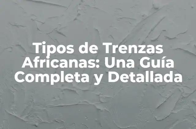 Tipos de Trenzas Africanas: una Guía Completa y Detallada