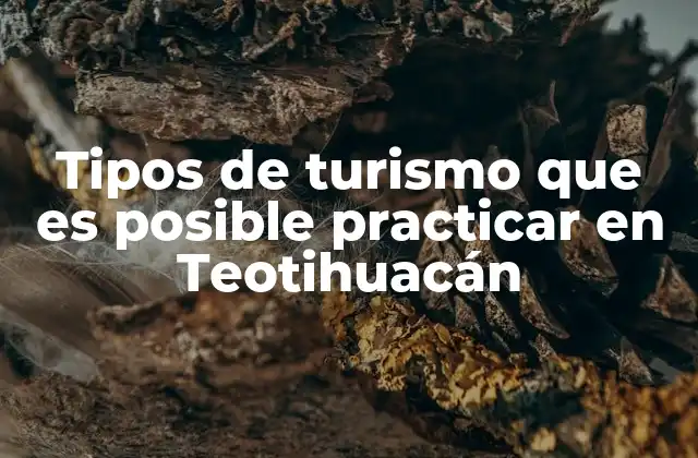 Tipos de Turismo que es Posible Practicar en Teotihuacán