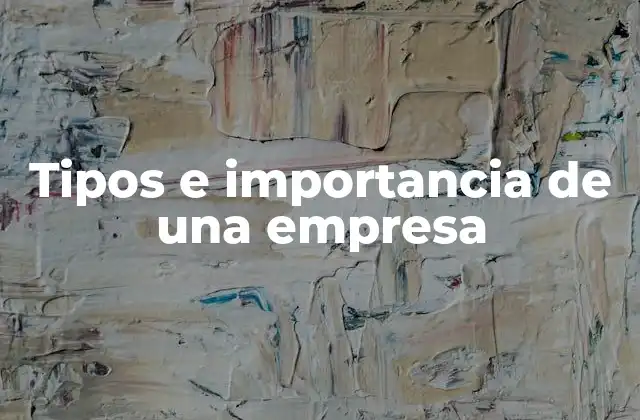 Tipos e Importancia de una Empresa