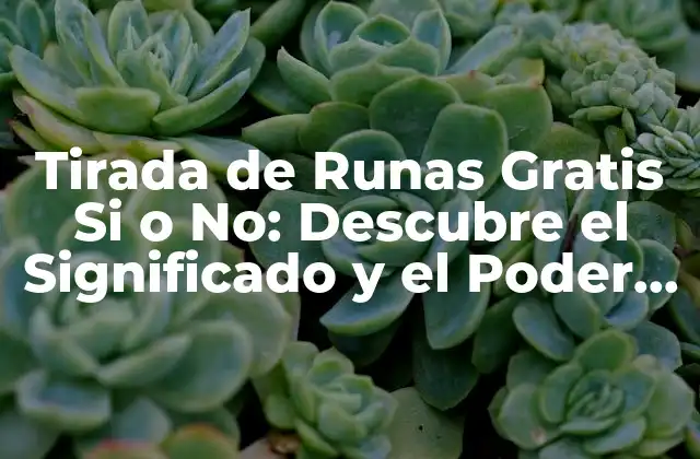 Tirada de Runas Gratis Si o No: Descubre el Significado y el Poder de las Runas