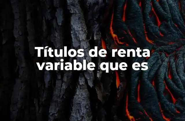 Títulos de Renta Variable que es