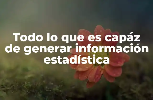 Todo Lo que es Capáz de Generar Información Estadística