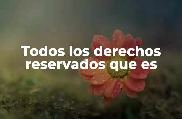 Todos los Derechos Reservados que es