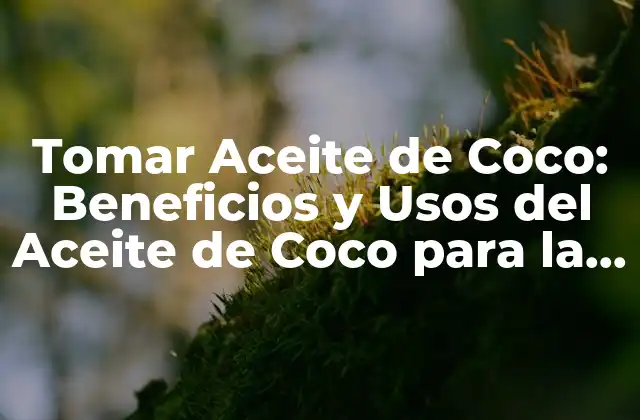 Tomar Aceite de Coco: Beneficios y Usos Del Aceite de Coco para la Salud