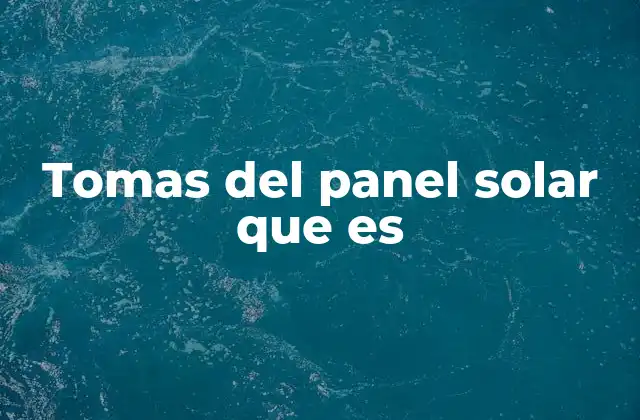 Tomas Del Panel Solar que es