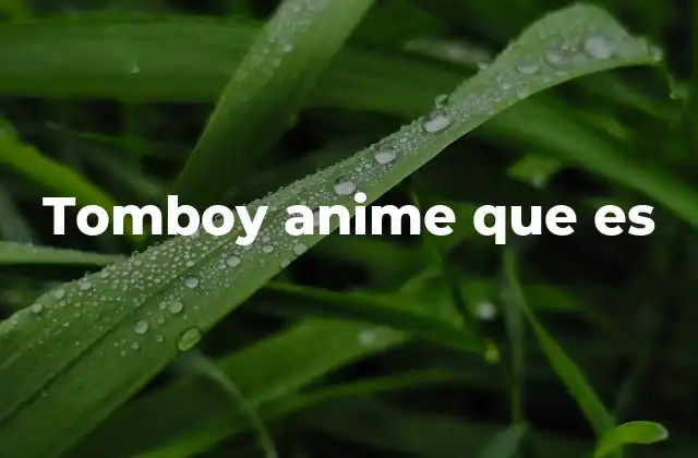Tomboy Anime que es