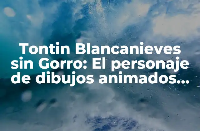 Tontin Blancanieves sin Gorro: el Personaje de Dibujos Animados Más Querido
