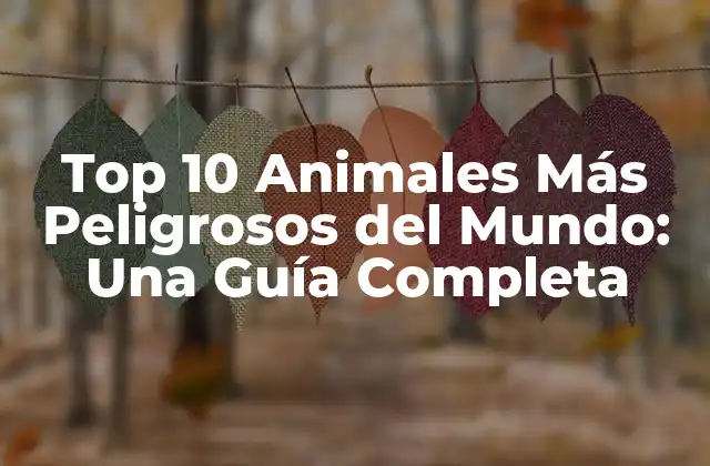 Top 10 Animales Más Peligrosos Del Mundo: una Guía Completa