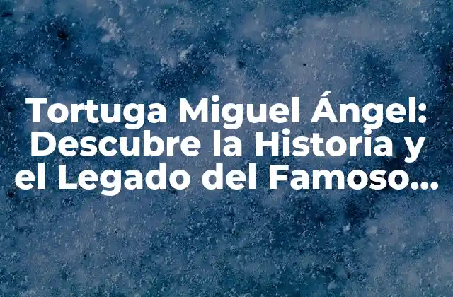 Tortuga Miguel Ángel: Descubre la Historia y el Legado Del Famoso Artista
