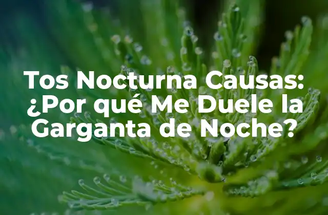 Tos Nocturna Causas: ¿por Qué Me Duele la Garganta de Noche?