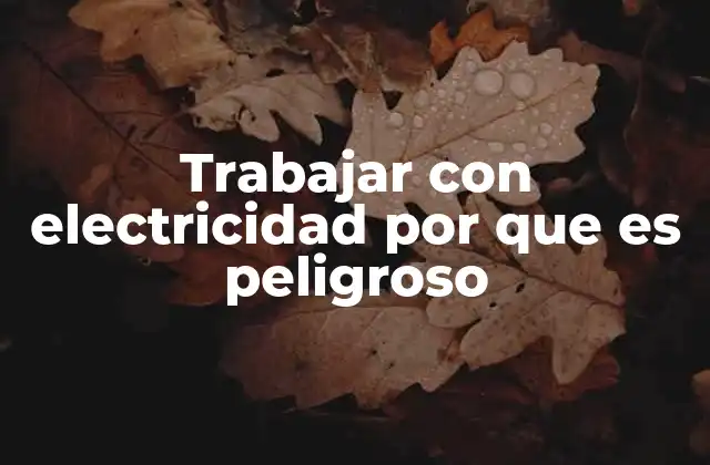 Trabajar con Electricidad por que es Peligroso