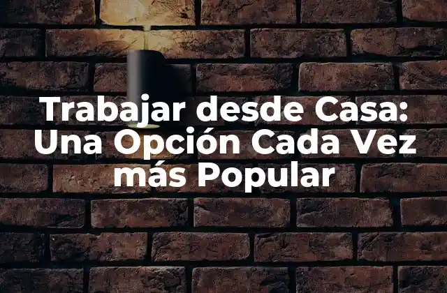 Trabajar desde Casa: una Opción Cada Vez Más Popular