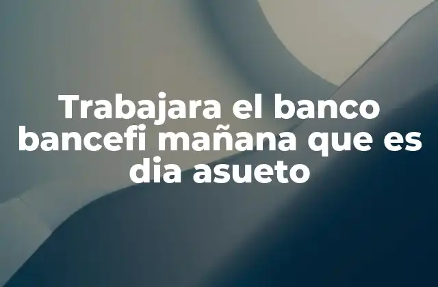Trabajara el Banco Bancefi Mañana que es Dia Asueto