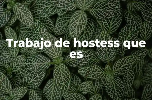 Trabajo de Hostess que es