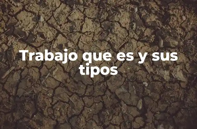 Trabajo que es y Sus Tipos