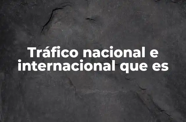 Tráfico Nacional e Internacional que es