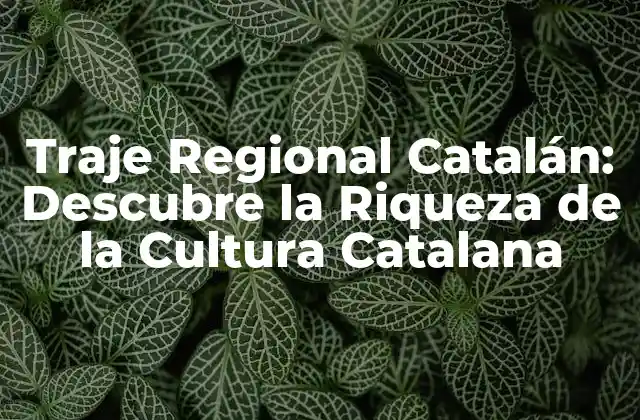 Traje Regional Catalán: Descubre la Riqueza de la Cultura Catalana