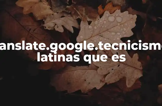 Translate.google.tecnicismos Latinas que es
