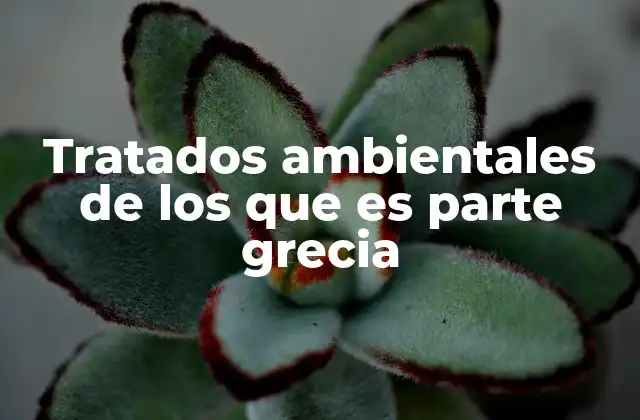 Tratados Ambientales de los que es Parte Grecia