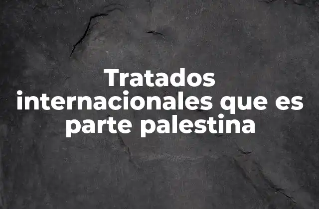 Tratados Internacionales que es Parte Palestina