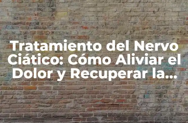 Tratamiento Del Nervo Ciático: Cómo Aliviar el Dolor y Recuperar la Movilidad