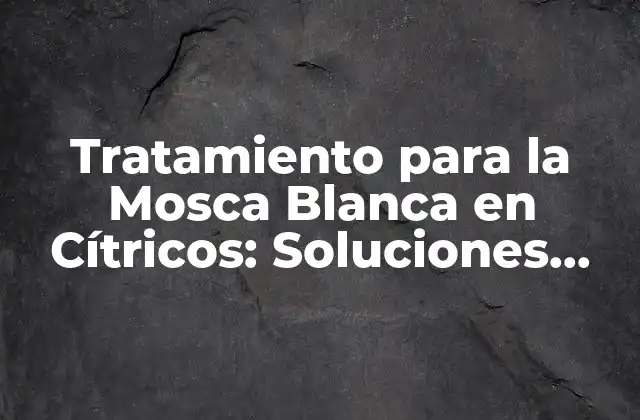 Tratamiento para la Mosca Blanca en Cítricos: Soluciones Efectivas