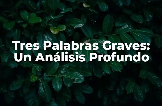 Tres Palabras Graves: un Análisis Profundo