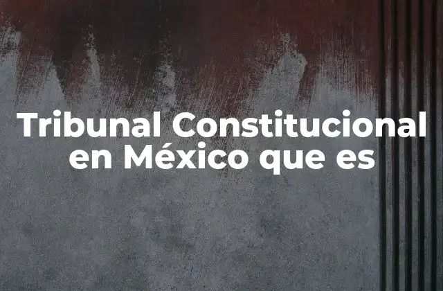 Tribunal Constitucional en México que es