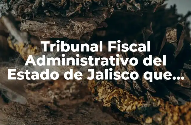 Tribunal Fiscal Administrativo Del Estado de Jalisco que es