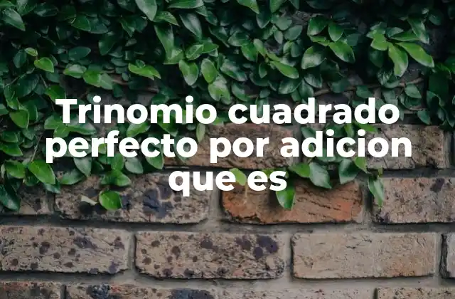 Trinomio Cuadrado Perfecto por Adicion que es