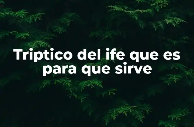 Triptico Del Ife que es para que Sirve