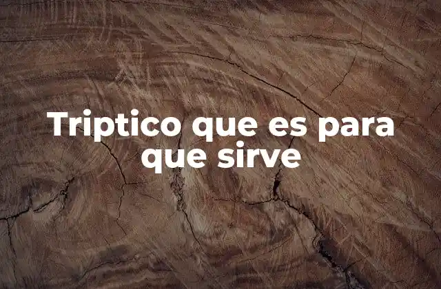 Triptico que es para que Sirve