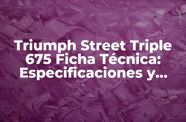 Triumph Street Triple 675 Ficha Técnica: Especificaciones y Características