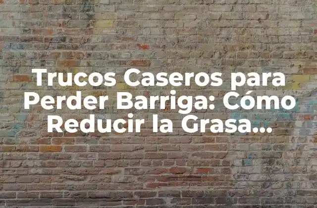 Trucos Caseros para Perder Barriga: Cómo Reducir la Grasa Abdominal de Forma Natural