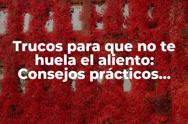 Trucos para que No Te Huela el Aliento: Consejos Prácticos para una Respiración Fresca