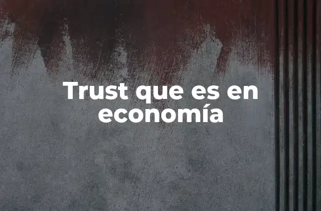 Trust que es en Economía