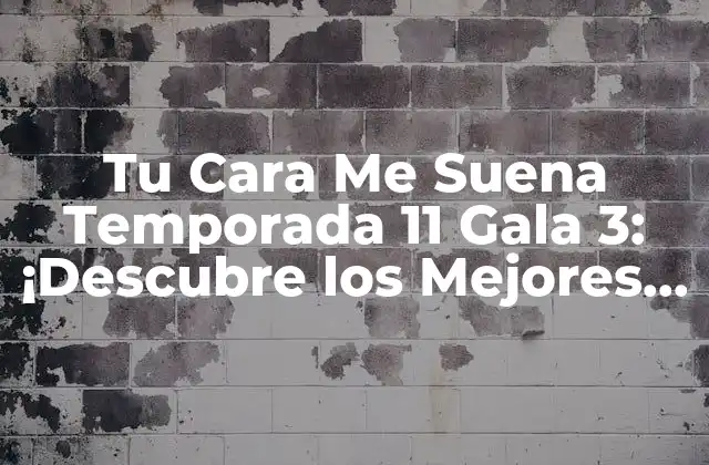 Tu Cara Me Suena Temporada 11 Gala 3: ¡descubre los Mejores Momentos!