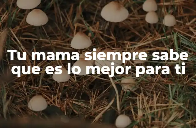 Tu Mama Siempre Sabe que es Lo Mejor para Ti