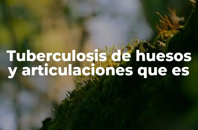 Tuberculosis de Huesos y Articulaciones que es