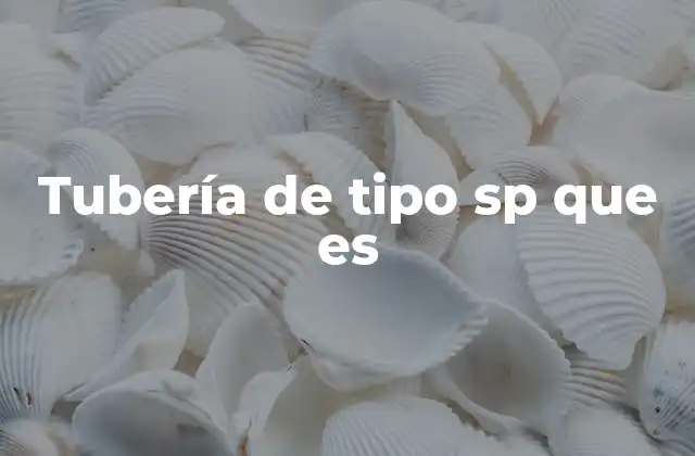 Tubería de Tipo Sp que es