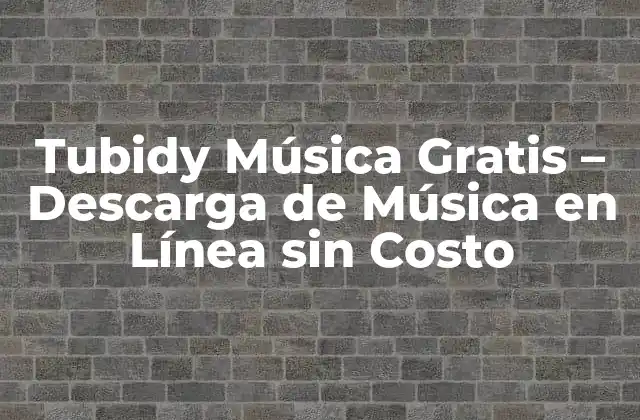 Tubidy Música Gratis – Descarga de Música en Línea sin Costo