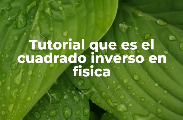 Tutorial que es el Cuadrado Inverso en Fisica