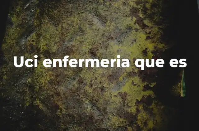 Uci Enfermeria que es