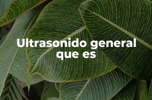 Ultrasonido General que es