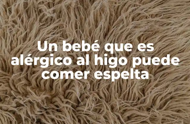 Un Bebé que es Alérgico Al Higo Puede Comer Espelta