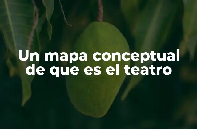 Un Mapa Conceptual de que es el Teatro